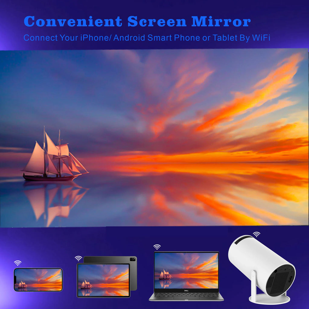 Portable LCD Projector – Mini 4K 1080p Home Theater